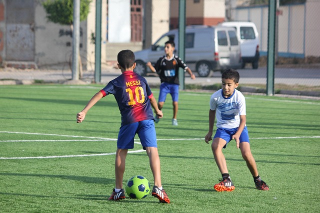 soccer child training match